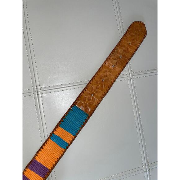 Southwestern Multi Colored Woven Women’s Leather Belt main image 5